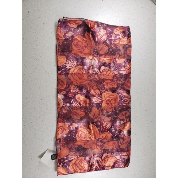 Rose Scarf 18x20 100% Polyester RN 93379 NWT - Picture 1 of 4